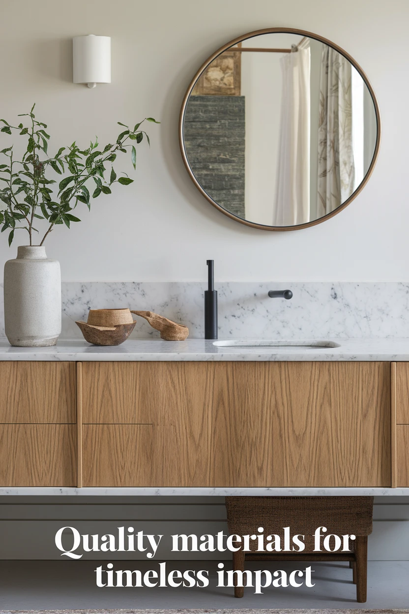Vignette with solid wood and natural stone accents.