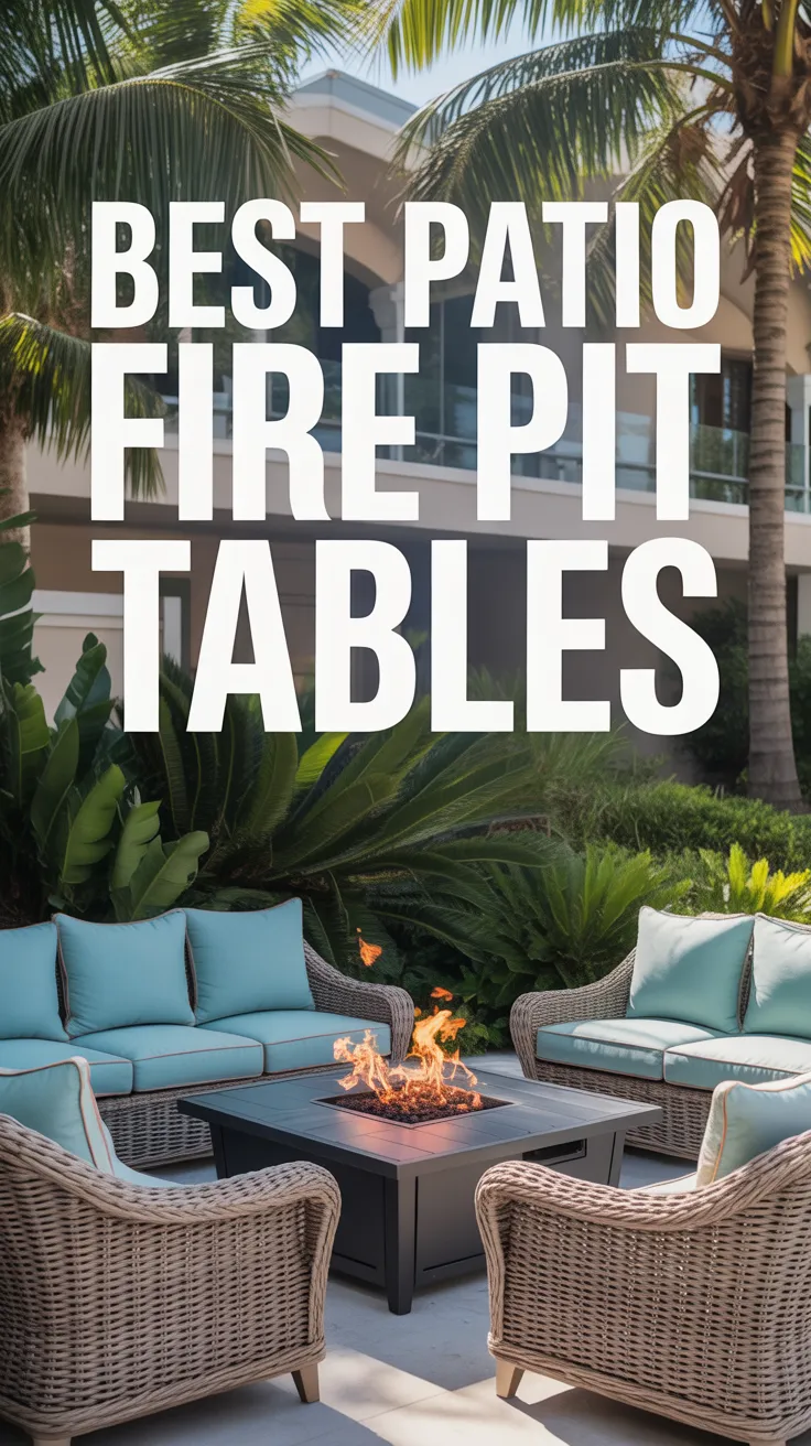 patio heating ideas, fire pit coffee table, modern patio fire table, luxury patio furniture Amazon, Polywood firepit set
