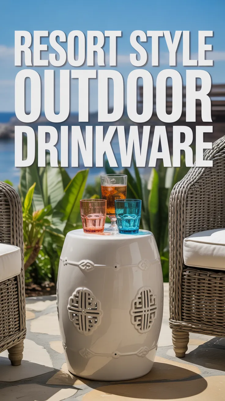 shatterproof wine glasses, coasters that don't stick to glass, patio table drinkware, unbreakable outdoor glasses, polycarbonate tumblers