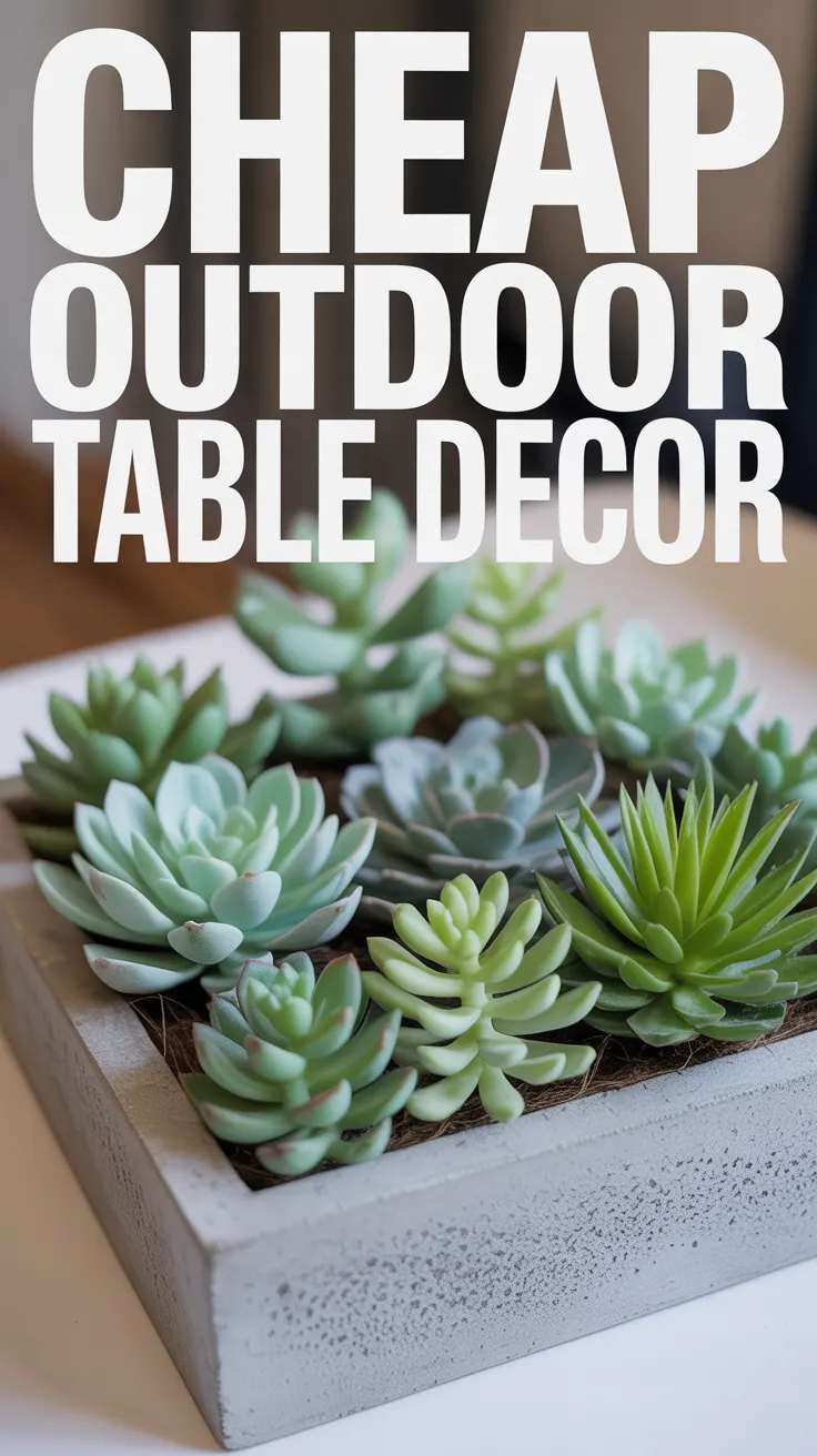budget outdoor decor, cheap patio styling, faux outdoor plants, affordable patio furniture accessories, affordable outdoor lanterns