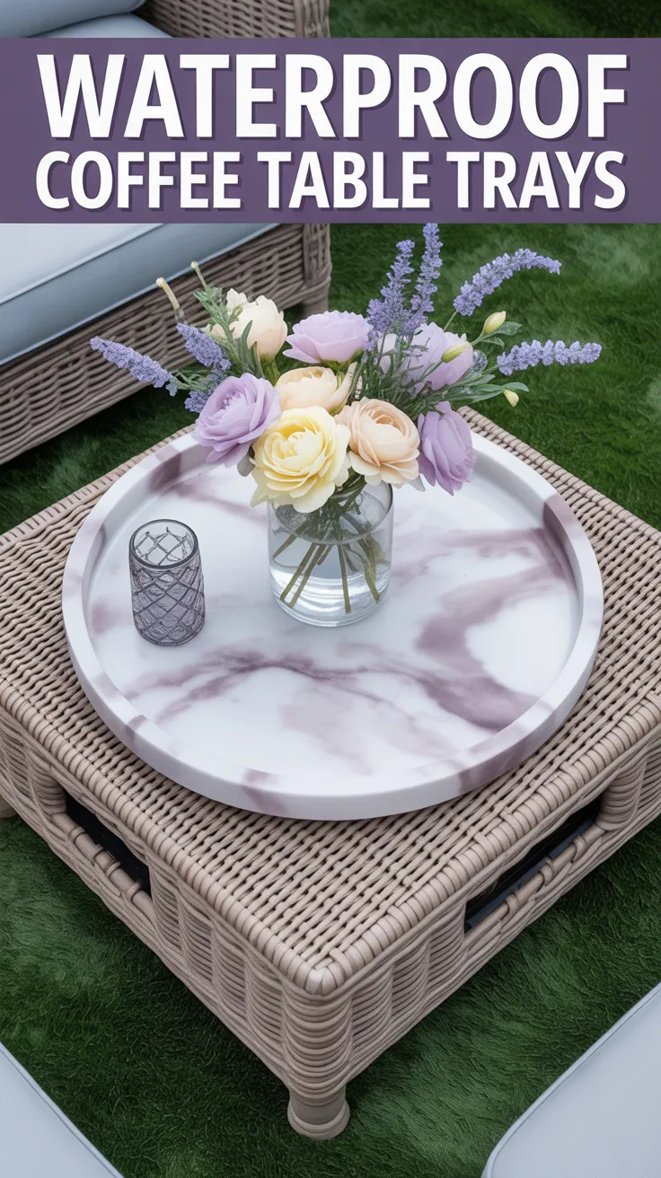 all weather wicker tray, outdoor table decor ideas, large outdoor tray, weather resistant outdoor tray, best outdoor serving trays