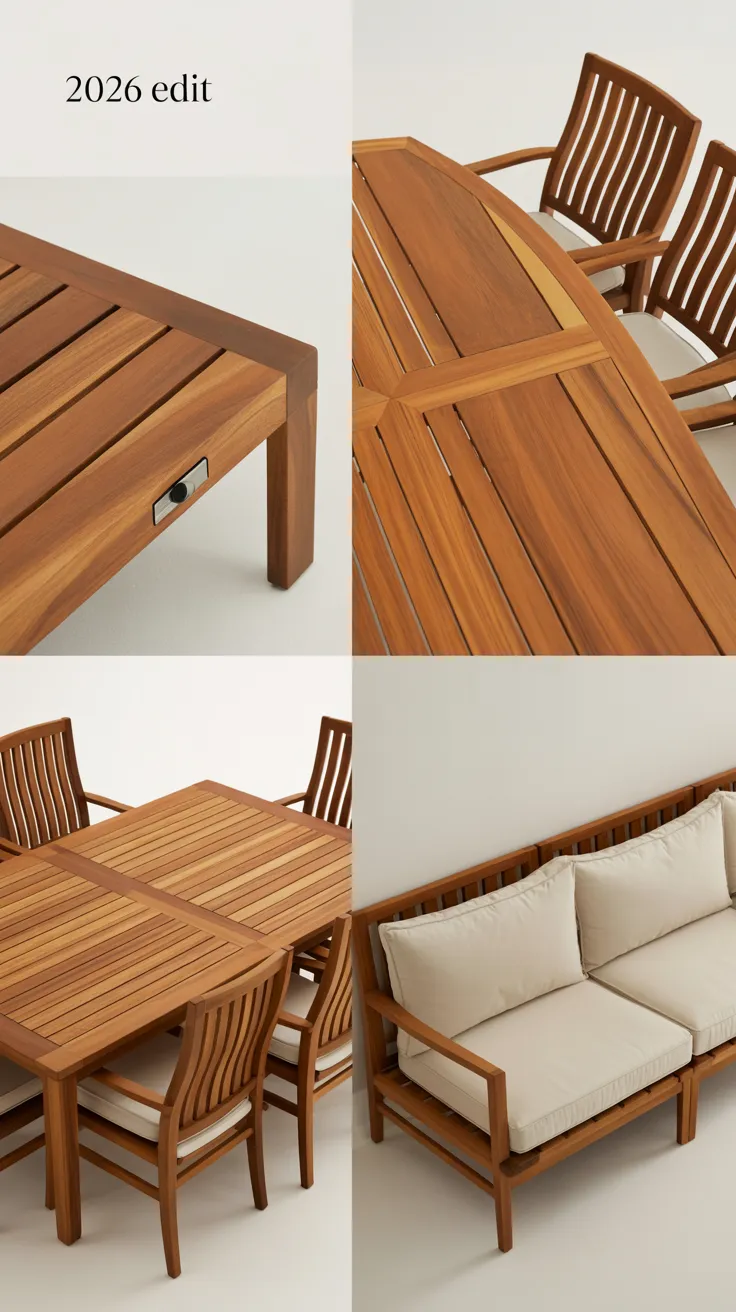 solid teak garden benches, high-ticket teak furniture, teak maintenance, timeless manor, luxury outdoor living