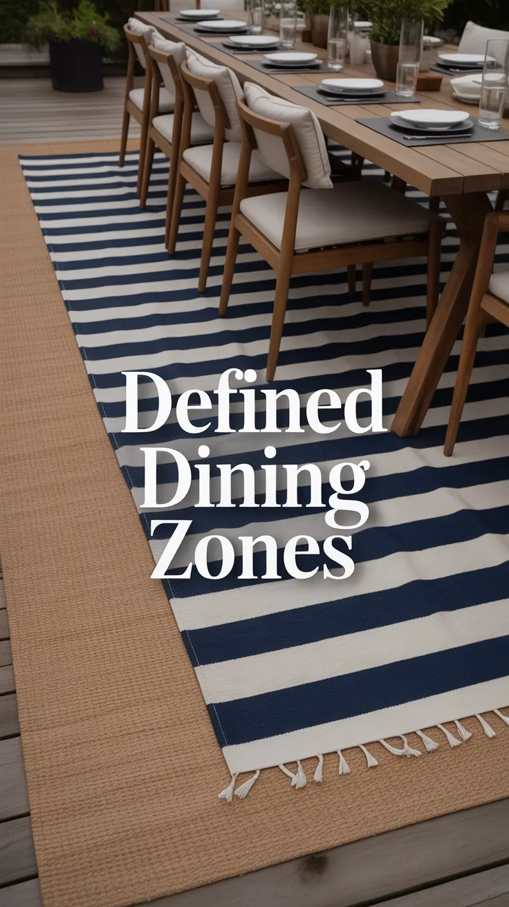 washable rugs, navy rug, patio inspiration, outdoor living space, plaid rug