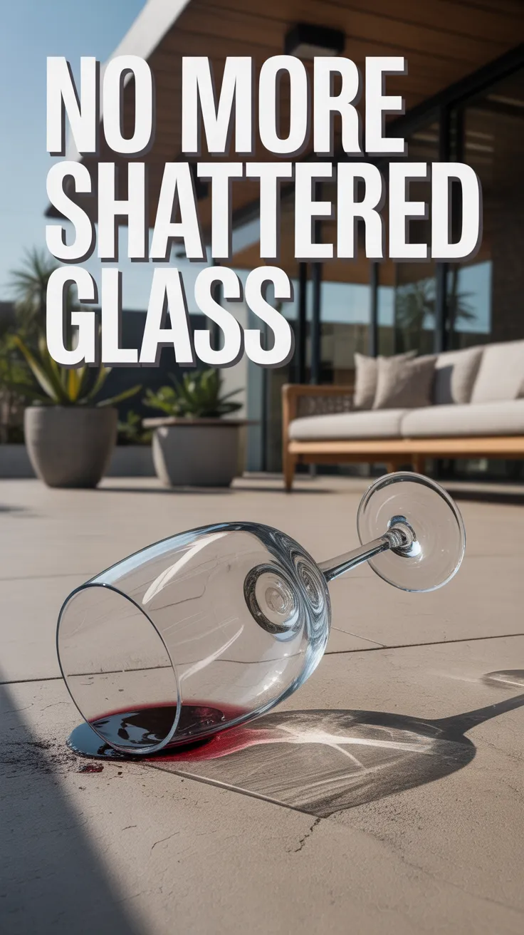 patio table drinkware, coasters that don't stick to glass, non-stick coasters, unbreakable outdoor glasses, polycarbonate tumblers