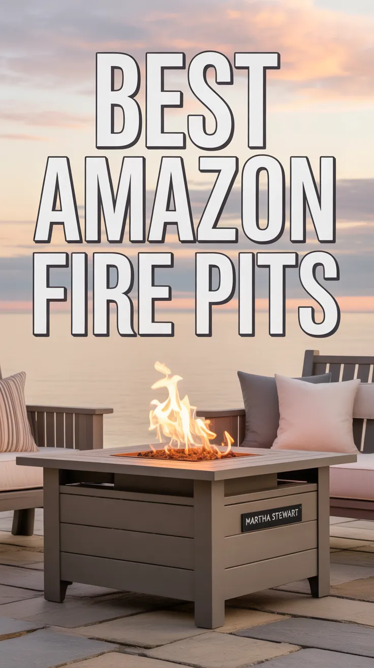Polywood firepit set, outdoor cordless lamps, fire pit coffee table, patio heating ideas, luxury patio furniture Amazon