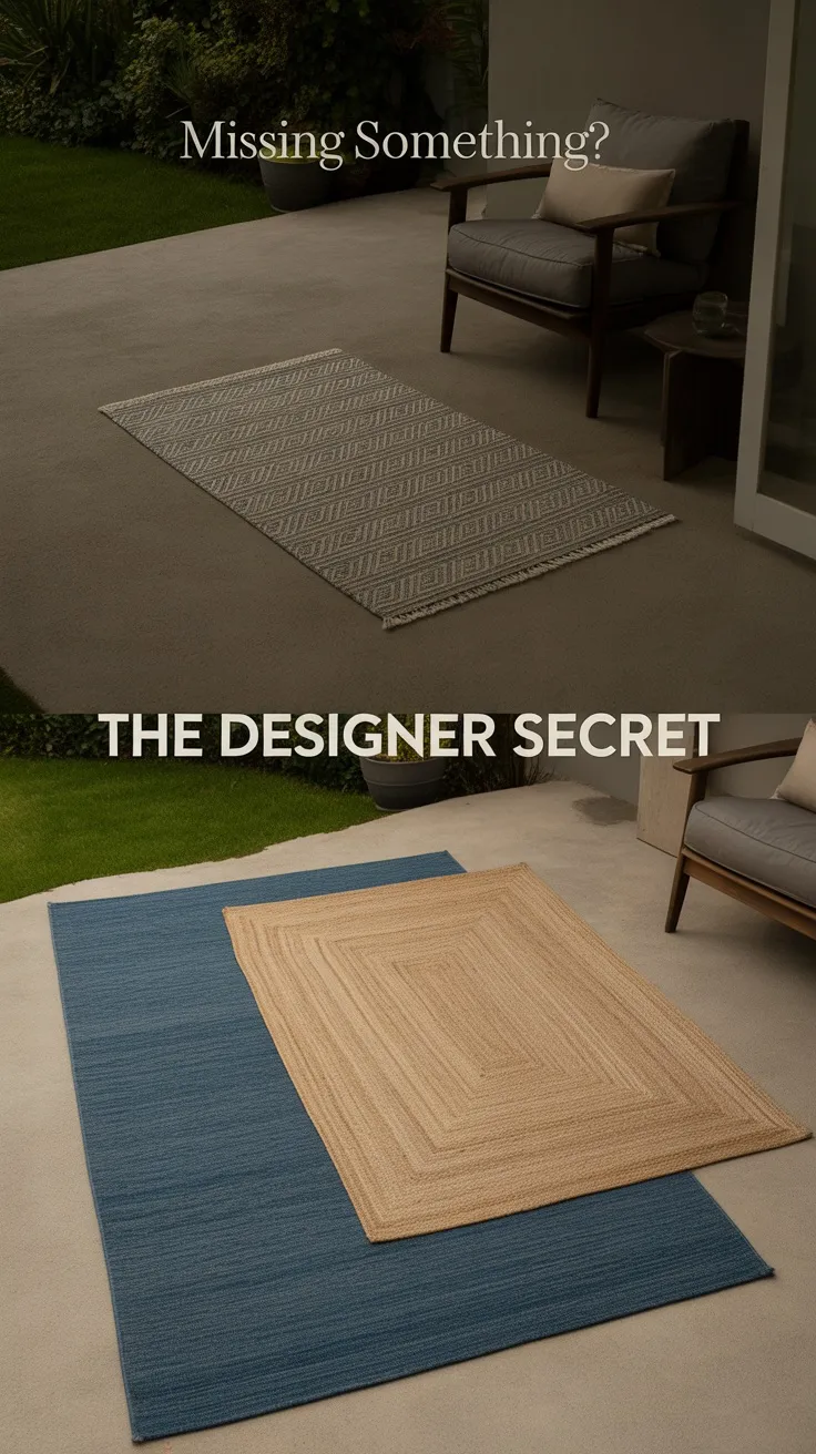 washable rugs, navy rug, patio inspiration, outdoor living space, plaid rug